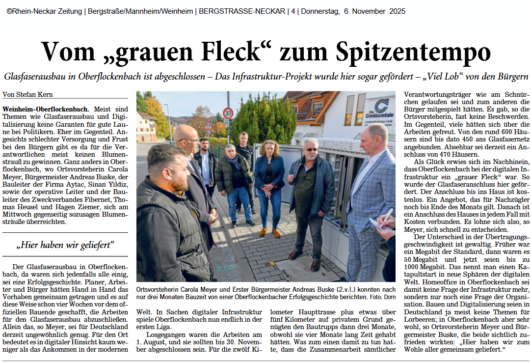 AytacBau Team bei den Glasfaserarbeiten in Oberflockenbach